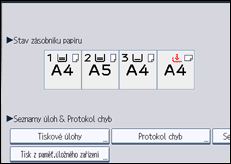 Ilustrace displeje ovládacího panelu