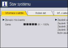 Ilustrace displeje ovládacího panelu