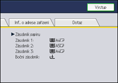 Ilustrace displeje ovládacího panelu