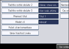 Ilustrace displeje ovládacího panelu