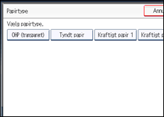 Illustration af skærmen på betjeningspanelet