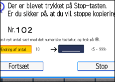 Illustration af skærmen på betjeningspanelet