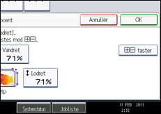 Illustration af skærmen på betjeningspanelet