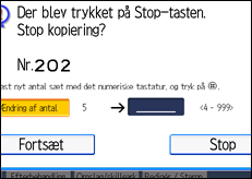 Illustration af skærmen på betjeningspanelet