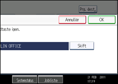 Illustration af displayet på betjeningspanelet
