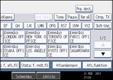 Illustration af displayet på betjeningspanelet