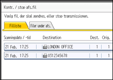 Illustration af displayet på betjeningspanelet