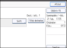 Illustration af displayet på betjeningspanelet