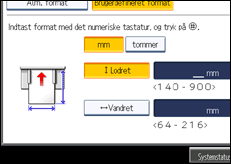 Illustration af displayet på betjeningspanelet