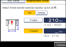 Illustration af displayet på betjeningspanelet