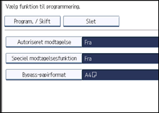 Illustration af displayet på betjeningspanelet