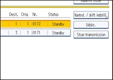 Illustration af displayet på betjeningspanelet
