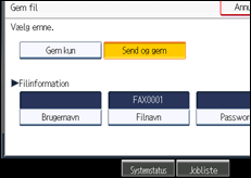 Illustration af displayet på betjeningspanelet