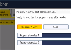 Illustration af displayet på betjeningspanelet