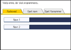 Illustration af displayet på betjeningspanelet