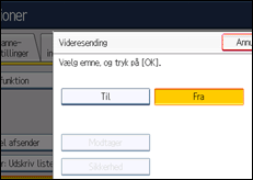 Illustration af displayet på betjeningspanelet