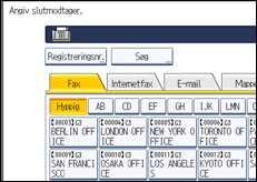 Illustration af displayet på betjeningspanelet
