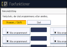 Illustration af displayet på betjeningspanelet