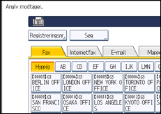 Illustration af displayet på betjeningspanelet