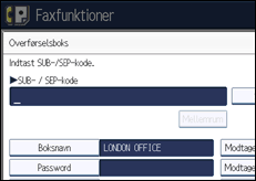 Illustration af displayet på betjeningspanelet