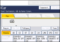 Illustration af displayet på betjeningspanelet