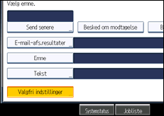 Illustration af displayet på betjeningspanelet