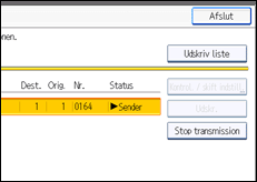 Illustration af displayet på betjeningspanelet
