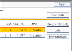 Illustration af displayet på betjeningspanelet