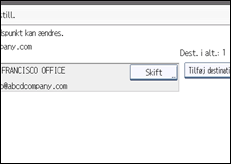 Illustration af displayet på betjeningspanelet