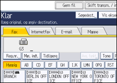 Illustration af displayet på betjeningspanelet