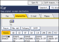 Illustration af displayet på betjeningspanelet