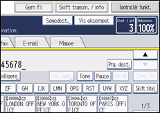 Illustration af displayet på betjeningspanelet