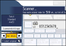 Illustration af displayet på betjeningspanelet