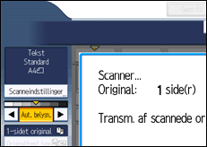 Illustration af displayet på betjeningspanelet