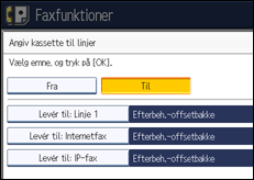 Illustration af displayet på betjeningspanelet
