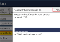 Illustration af displayet på betjeningspanelet
