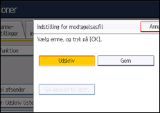 Illustration af displayet på betjeningspanelet