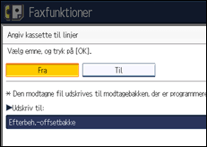 Illustration af displayet på betjeningspanelet