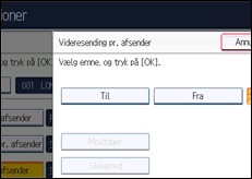 Illustration af displayet på betjeningspanelet