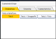 Illustration af displayet på betjeningspanelet