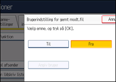 Illustration af displayet på betjeningspanelet