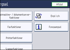 Illustration af displayet på betjeningspanelet