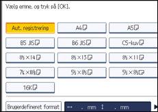 Illustration af displayet på betjeningspanelet