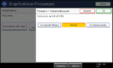 Illustration af displayet på betjeningspanelet