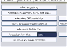 Illustration af displayet på betjeningspanelet