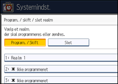Illustration af displayet på betjeningspanelet