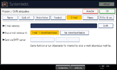 Illustration af displayet på betjeningspanelet