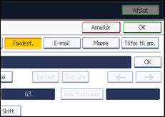 Illustration af displayet på betjeningspanelet