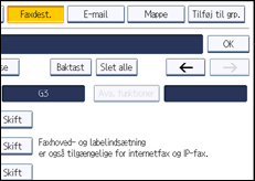 Illustration af displayet på betjeningspanelet