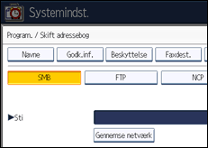 Illustration af displayet på betjeningspanelet